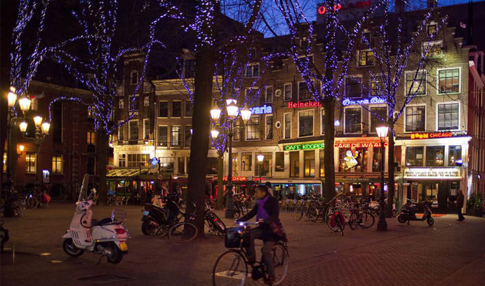 Leidseplein in Nacht